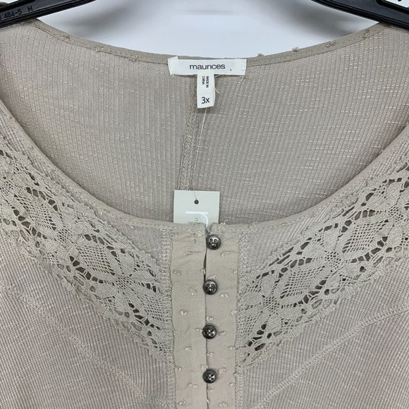 Maurices Top Lace Button Henley Long Sleeve Knit NWT - Picture 5 of 11